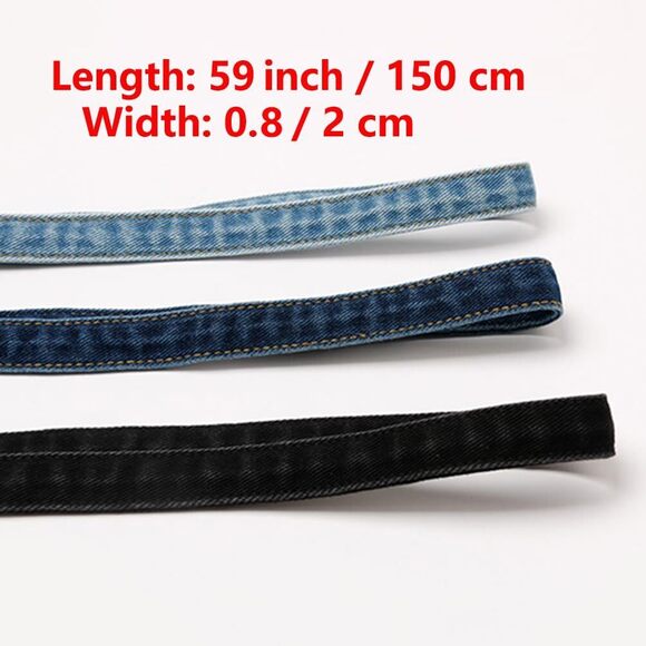 Denim Shirt Waist Belt For Women Jean Romper Dress Tie Sash Belts 0.8\